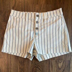 Sincerely Jules pinstripe shorts Women's 26 cream black preppy stretch high rise